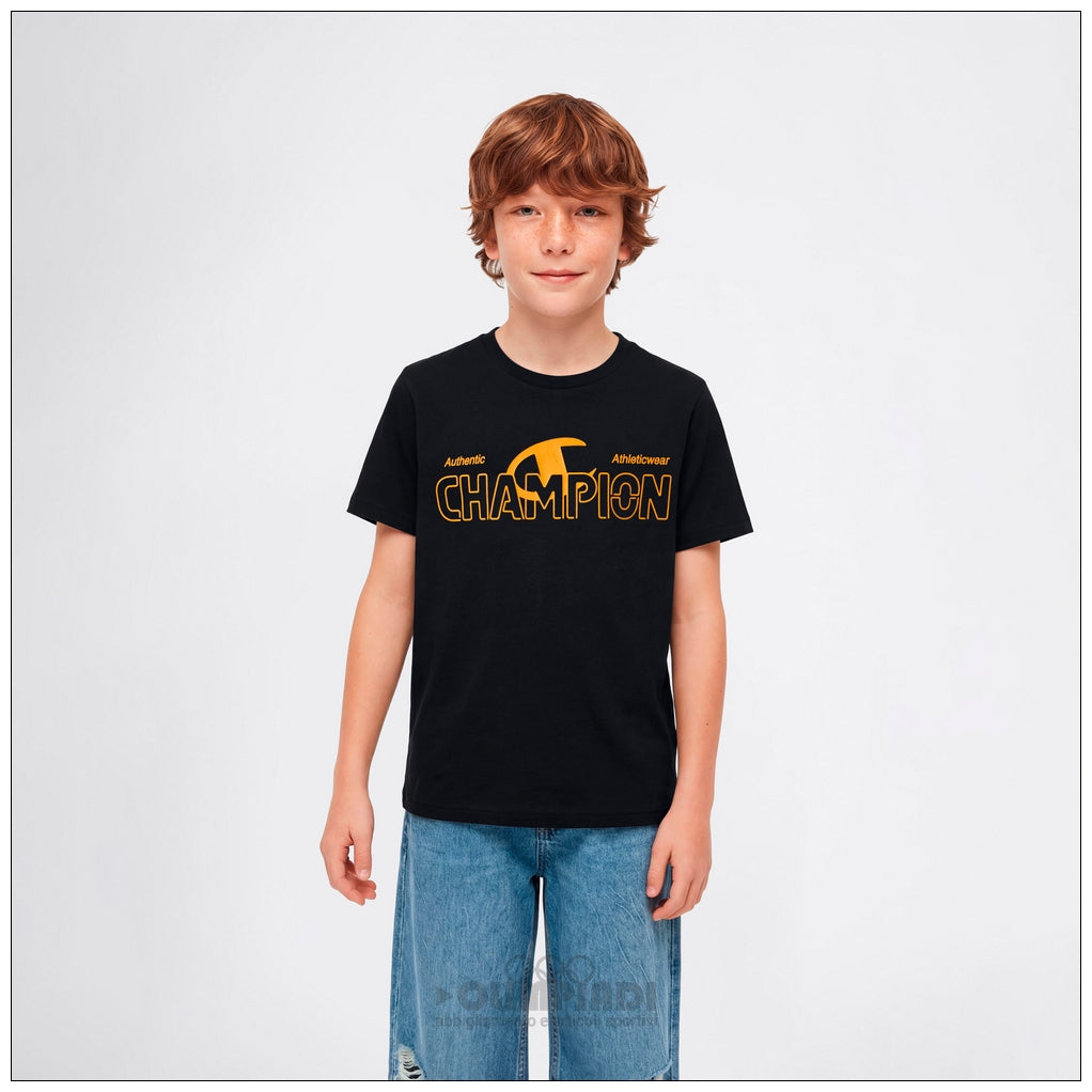 T-Shirt Bambino Champion - 307553 Nera | Maxi Logo
