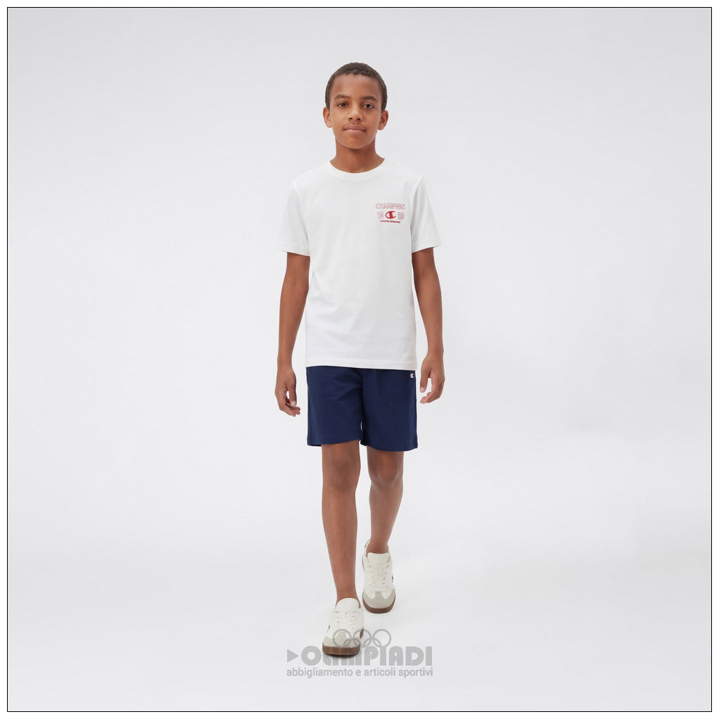 Completo Estivo Bambino Champion - 307556 Bianco e Blu | Set 2 Pezzi