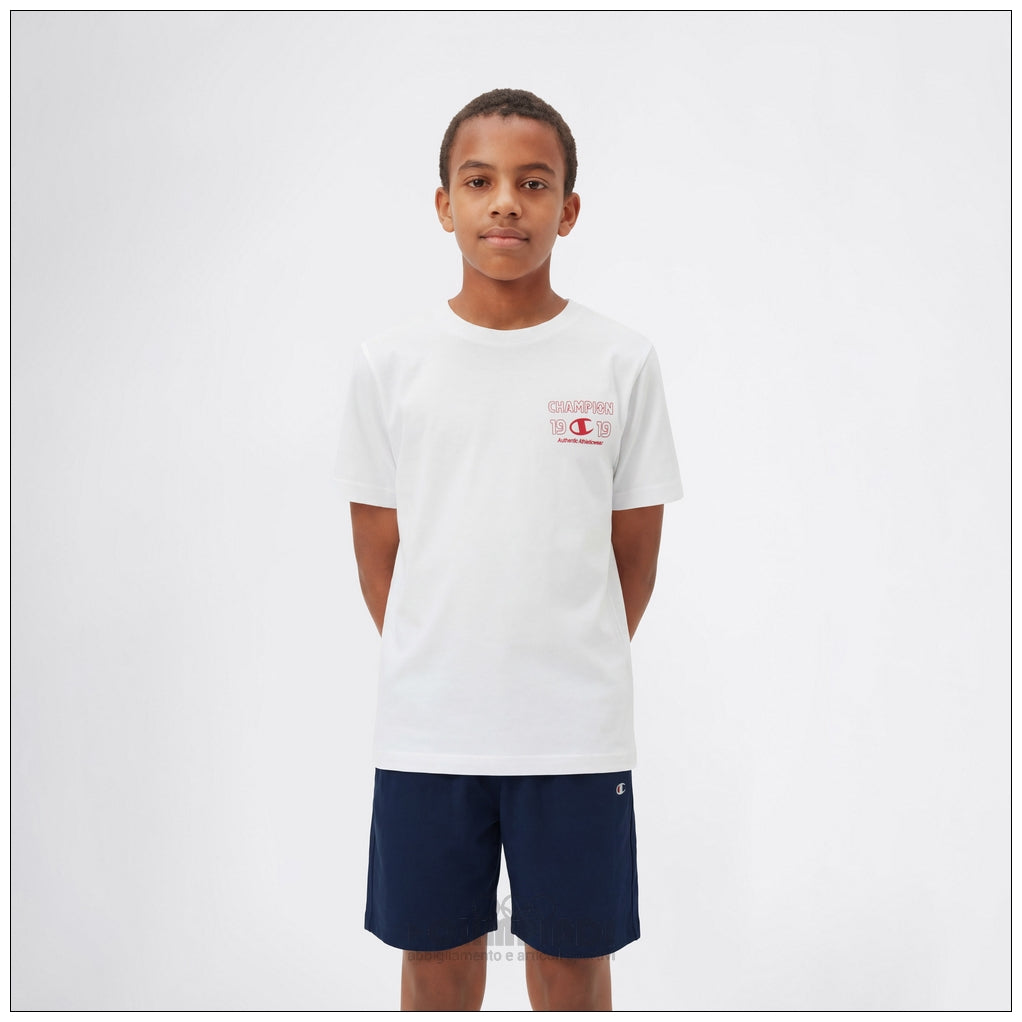 Completo Estivo Bambino Champion - 307556 Bianco e Blu | Set 2 Pezzi