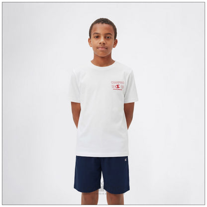 Completo Estivo Bambino Champion - 307556 Bianco e Blu | Set 2 Pezzi