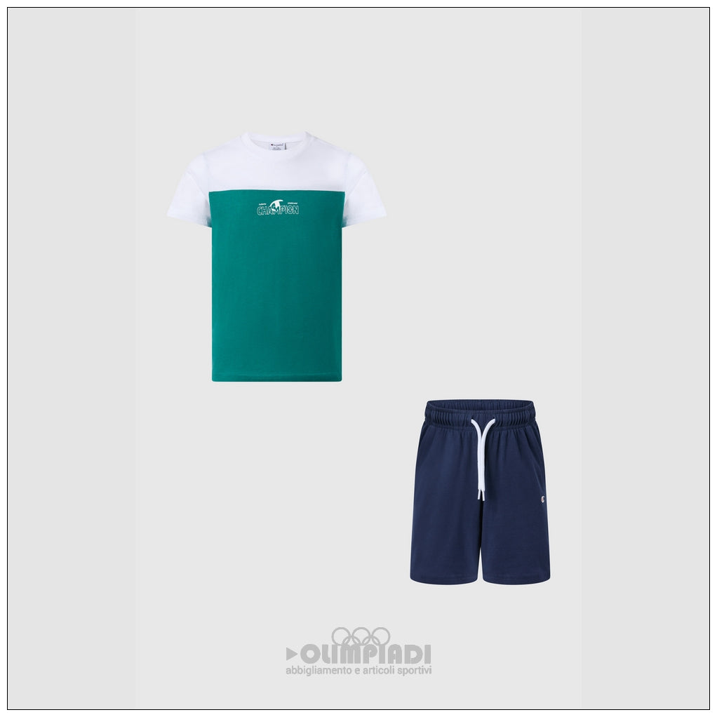 Completo Estivo Bambino Champion - 307558 Verde e Bianco | Set 2 Pezzi