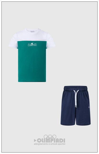 Completo Estivo Bambino Champion - 307558 Verde e Bianco | Set 2 Pezzi