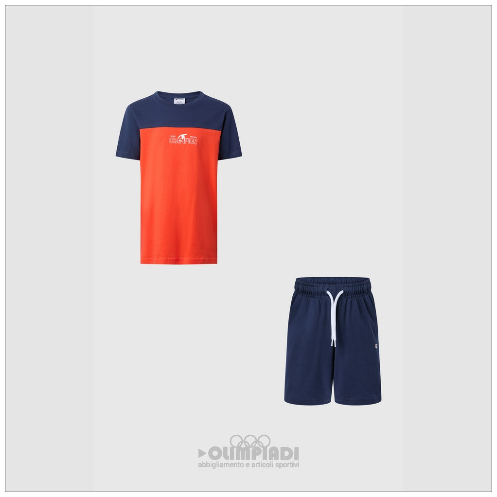 Completo Estivo Bambino Champion - 307558 Rosso e Blu | Set 2 Pezzi