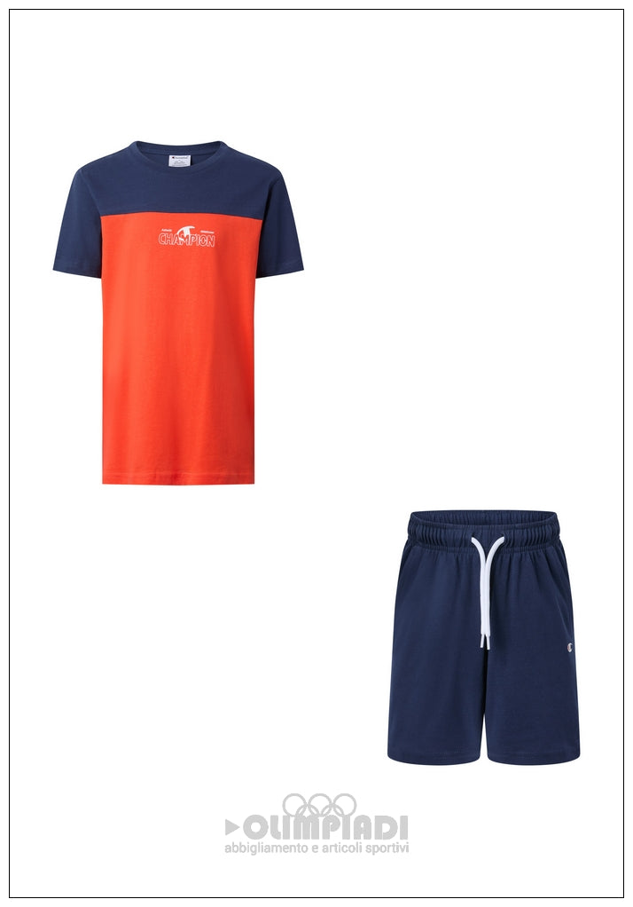 Completo Estivo Bambino Champion - 307558 Rosso e Blu | Set 2 Pezzi