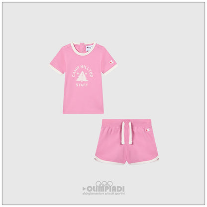 Completo Estivo Bambina Champion - 405369 Rosa e Bianco | Set 2 Pezzi
