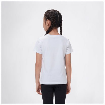 T-Shirt Bambina Champion - 405375 Bianca | Logo Grafico Colorato