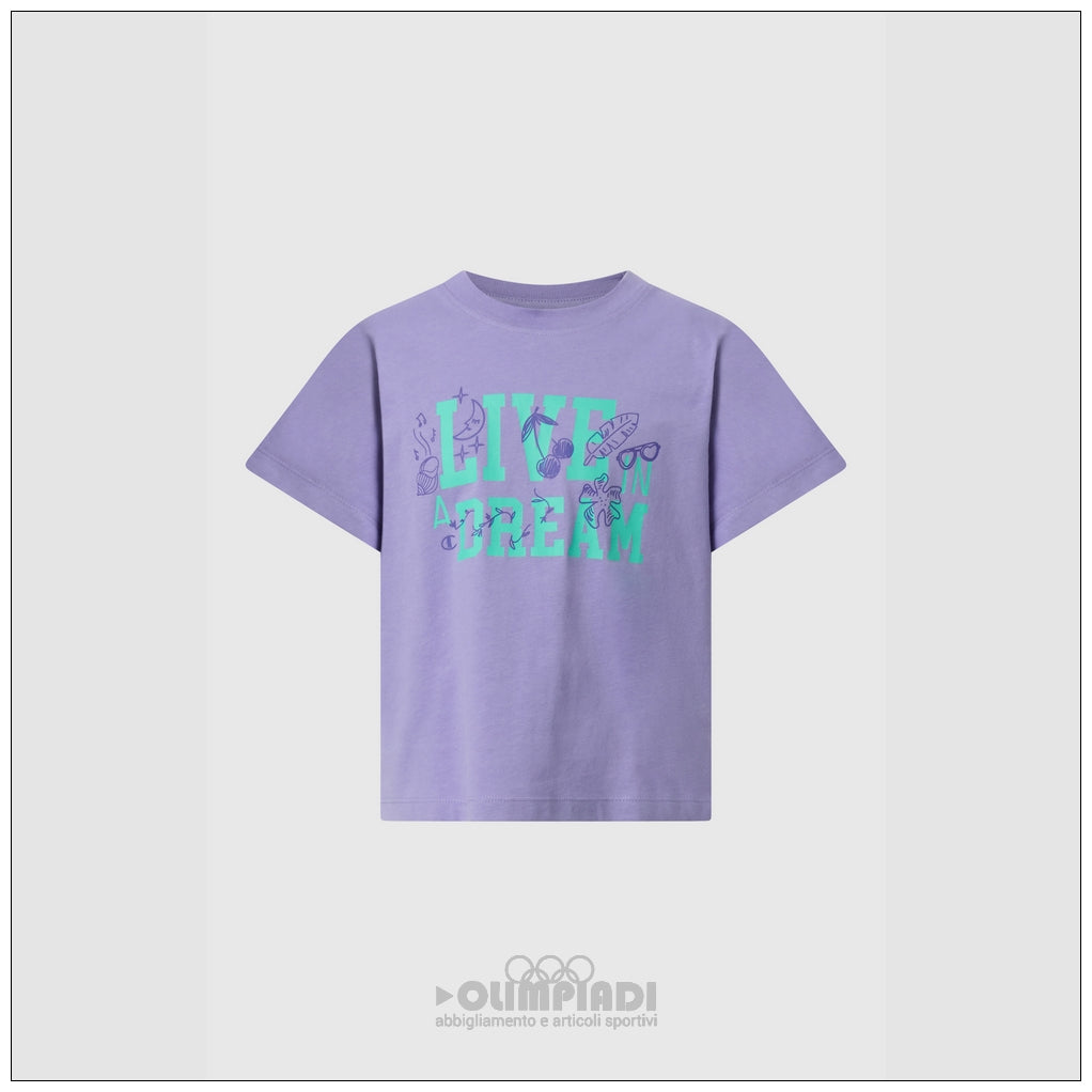 T-Shirt Bambina Champion - 405376 Lilla | Logo Grafico
