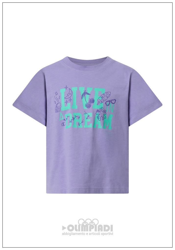 T-Shirt Bambina Champion - 405376 Lilla | Logo Grafico