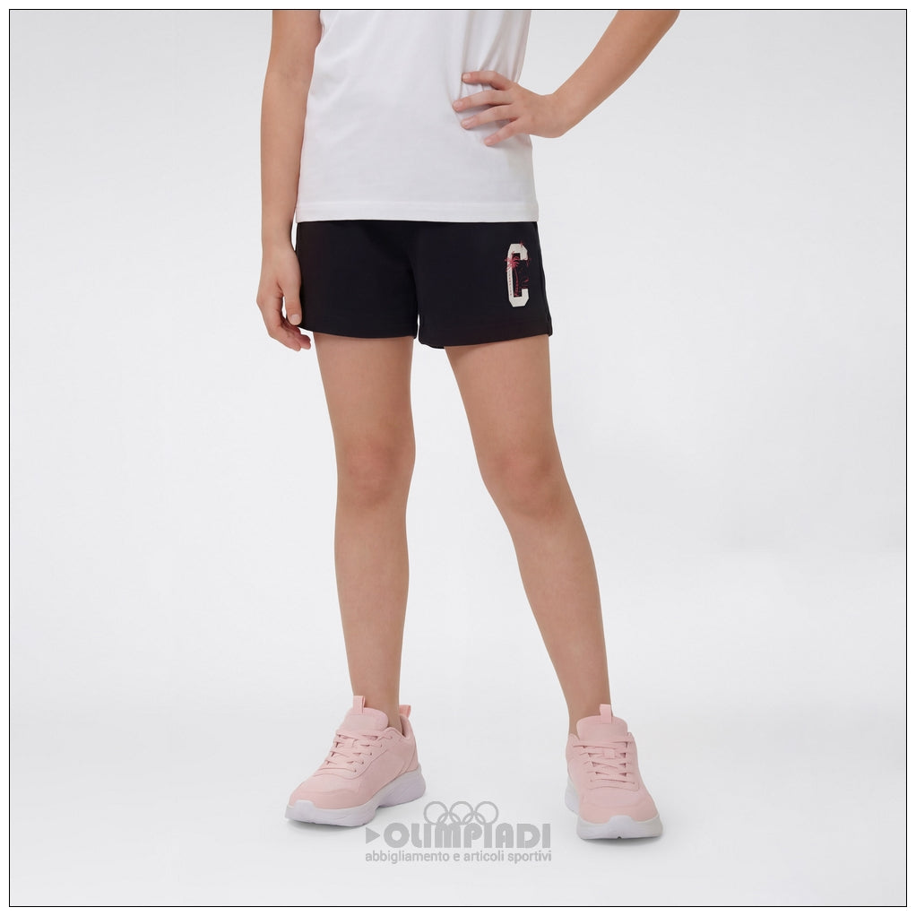 Pantaloncini Corti Bambina Champion - 405374 Neri | Logo Colorato