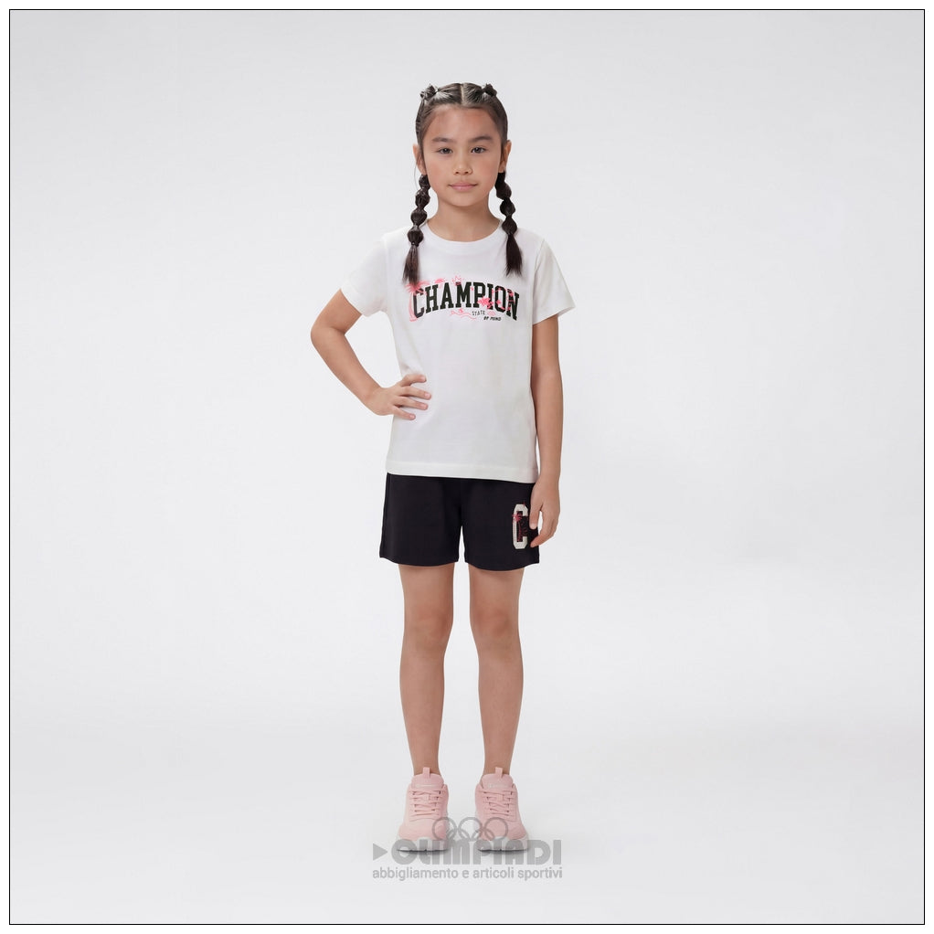 Pantaloncini Corti Bambina Champion - 405374 Neri | Logo Colorato