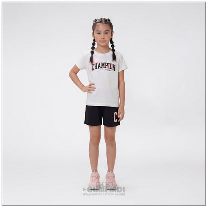 Pantaloncini Corti Bambina Champion - 405374 Neri | Logo Colorato