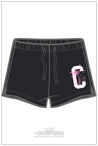 Pantaloncini Corti Bambina Champion - 405374 Neri | Logo Colorato
