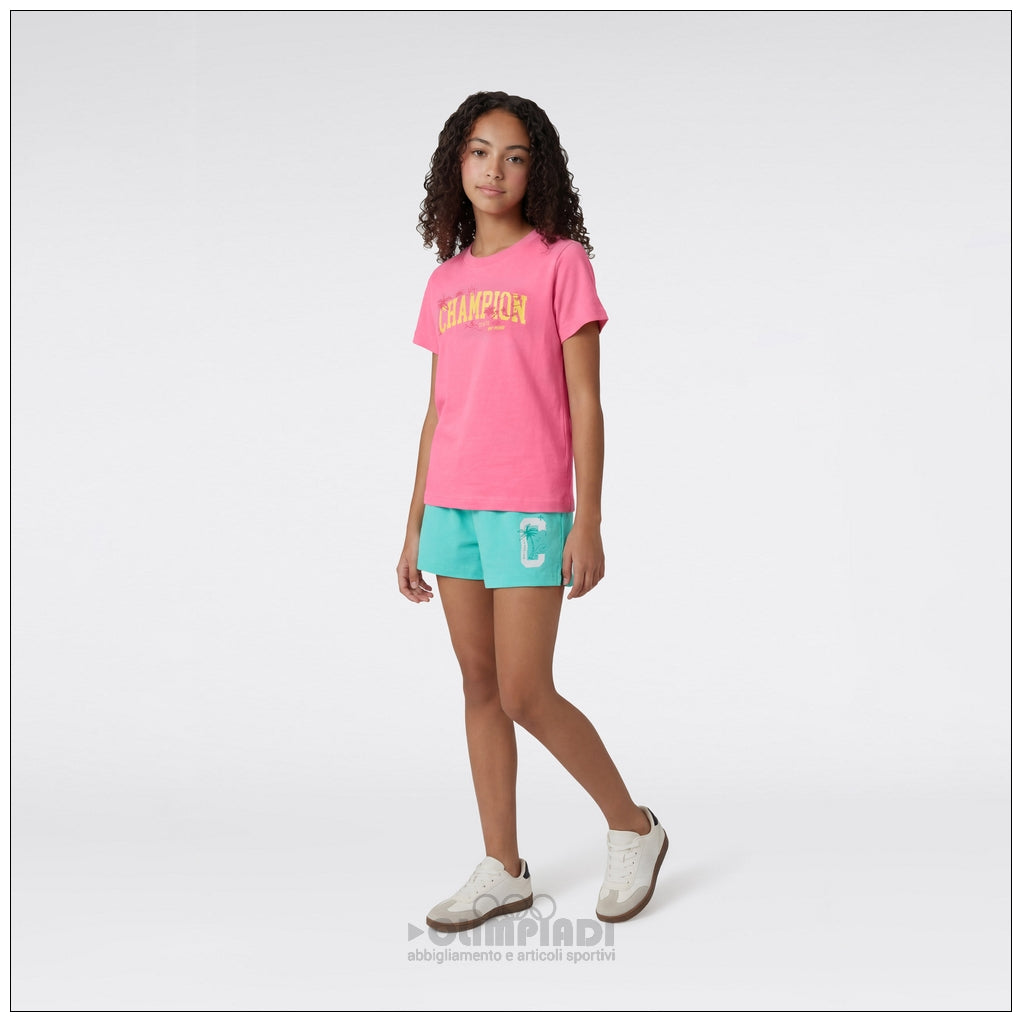 Pantaloncini Corti Bambina Champion - 405374 Azzurri | Logo Colorato