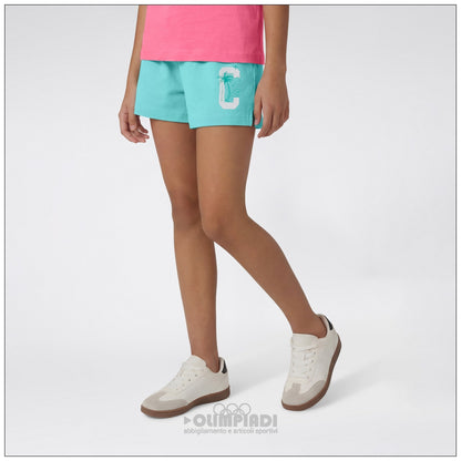 Pantaloncini Corti Bambina Champion - 405374 Azzurri | Logo Colorato