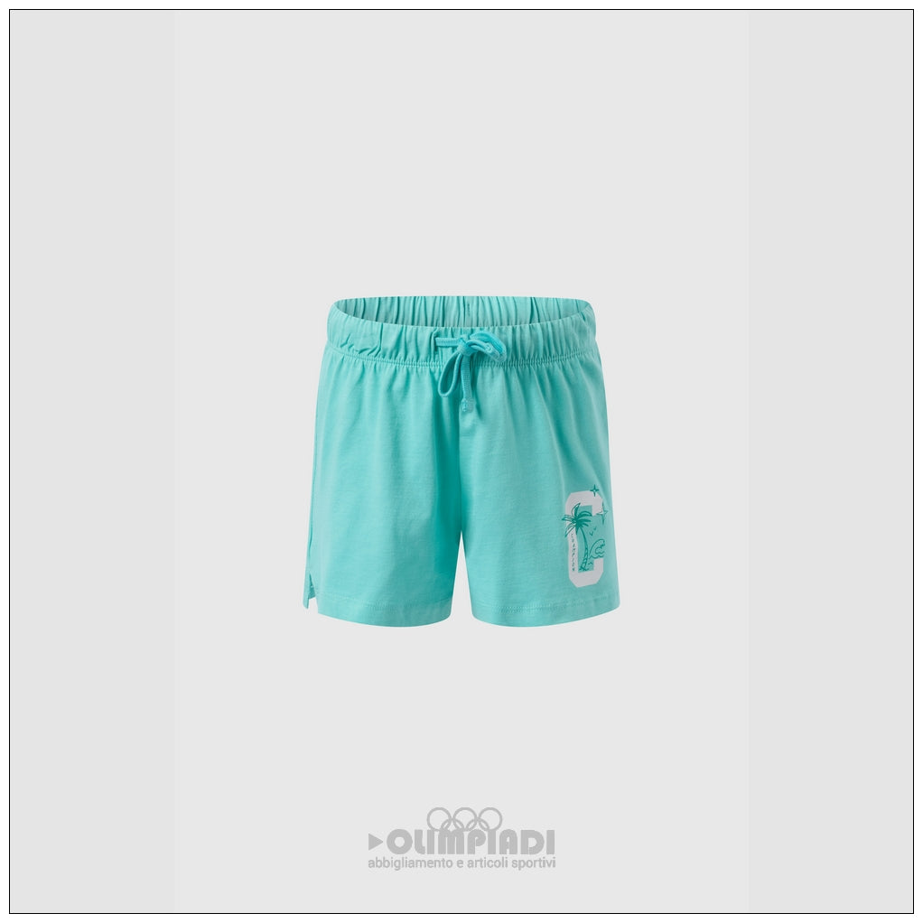 Pantaloncini Corti Bambina Champion - 405374 Azzurri | Logo Colorato