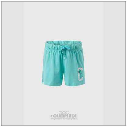 Pantaloncini Corti Bambina Champion - 405374 Azzurri | Logo Colorato