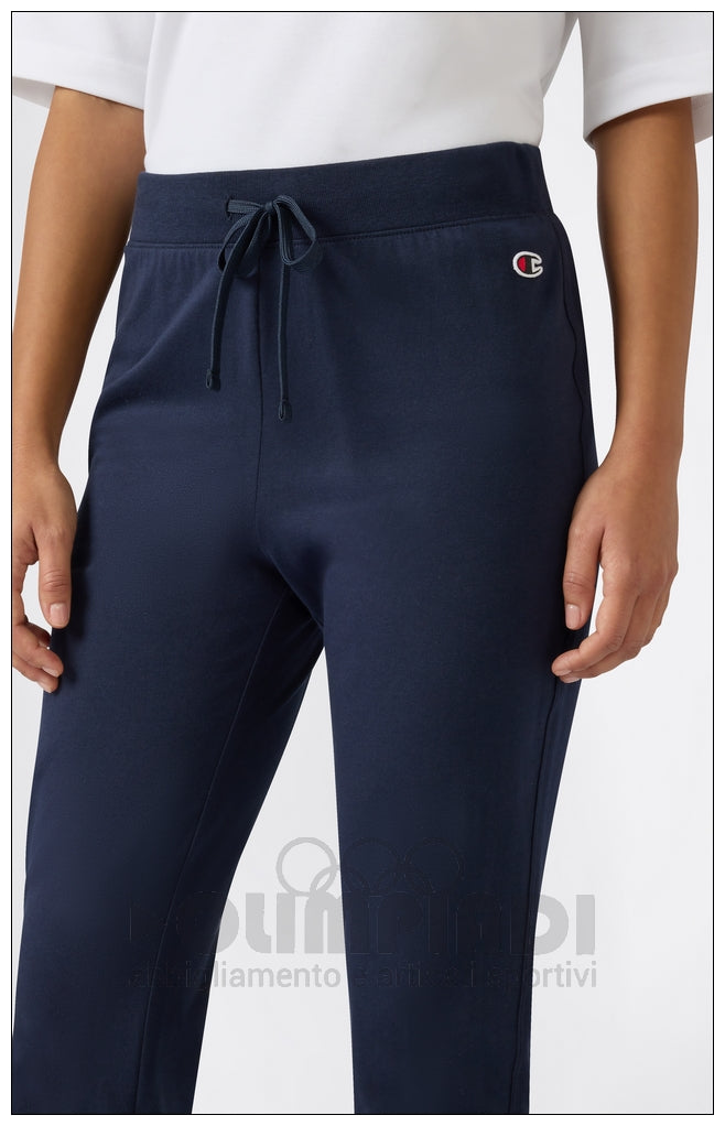 Pantaloni Tuta Donna Champion - 118095 Blu Navy | Polsini a Costine