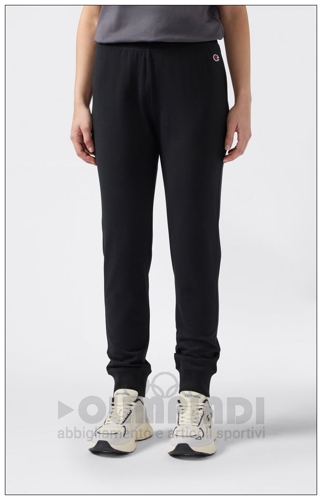 Pantaloni Tuta Donna Champion - 118095 Neri | Polsini a Costine