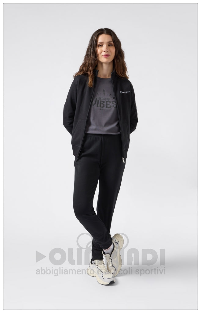Pantaloni Tuta Donna Champion - 118095 Neri | Polsini a Costine