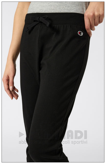 Pantaloni Tuta Donna Champion - 118095 Neri | Polsini a Costine