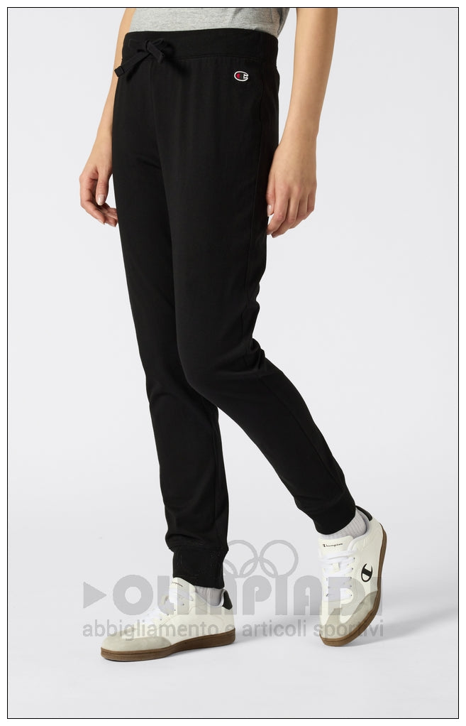 Pantaloni Tuta Donna Champion - 118095 Neri | Polsini a Costine