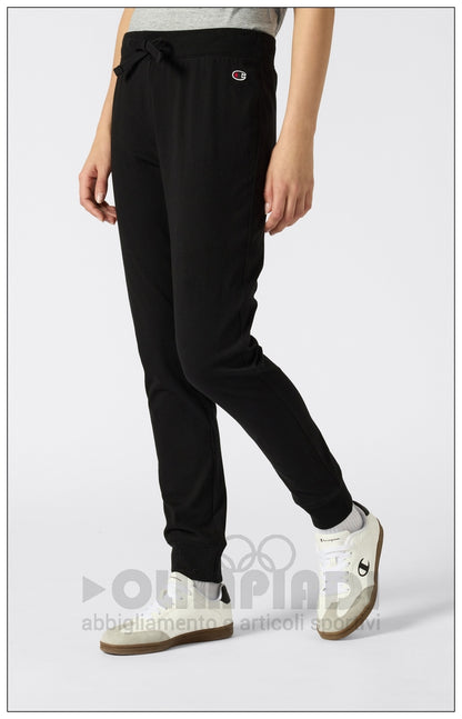 Pantaloni Tuta Donna Champion - 118095 Neri | Polsini a Costine