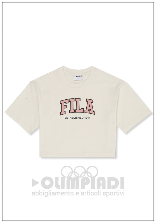T-Shirt Cropped Ragazza Fila Rifredi - FAT0832 Bianca | Boxy Fit