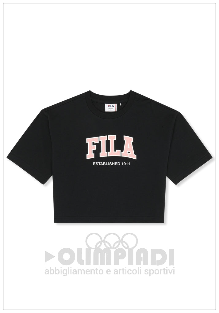 T-Shirt Cropped Ragazza Fila Rifredi - FAT0832 Nera | Boxy Fit