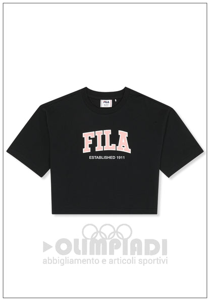 T-Shirt Cropped Ragazza Fila Rifredi - FAT0832 Nera | Boxy Fit