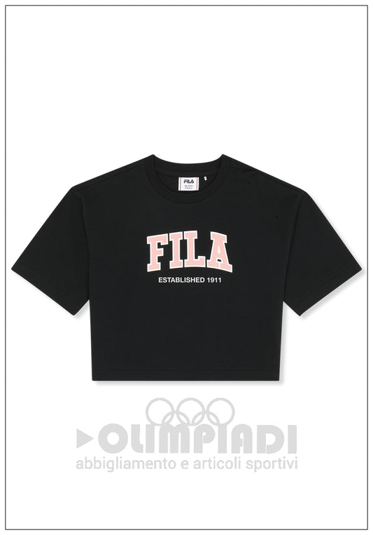T-Shirt Cropped Ragazza Fila Rifredi - FAT0832 Nera | Boxy Fit