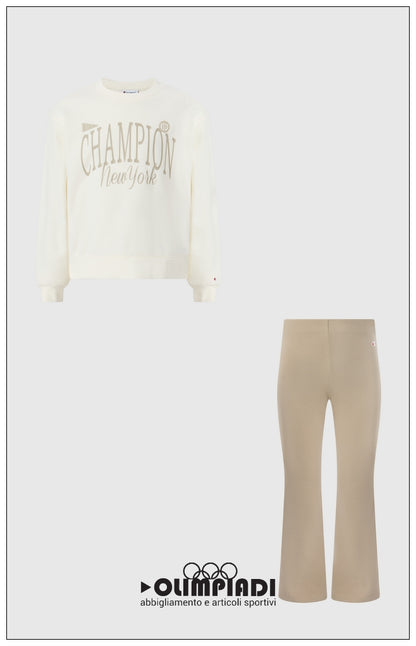 Completo Tuta Bambina Champion - 405382 Beige e Sabbia | Set in French Terry