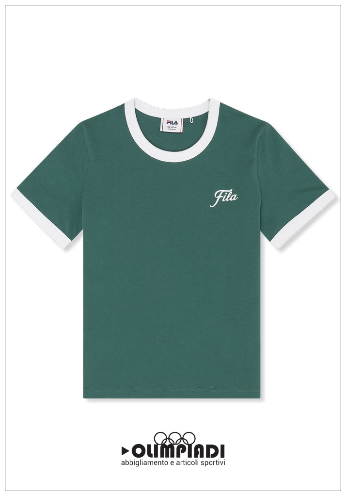 T-Shirt Ragazza Fila Marlia Ringer - FAT0846 Verde | Bicolor