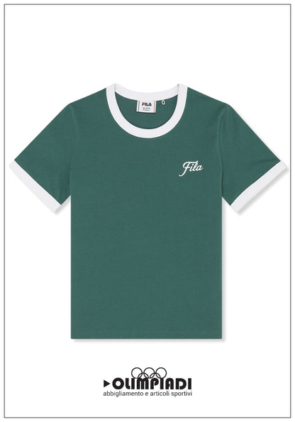 T-Shirt Ragazza Fila Marlia Ringer - FAT0846 Verde | Bicolor