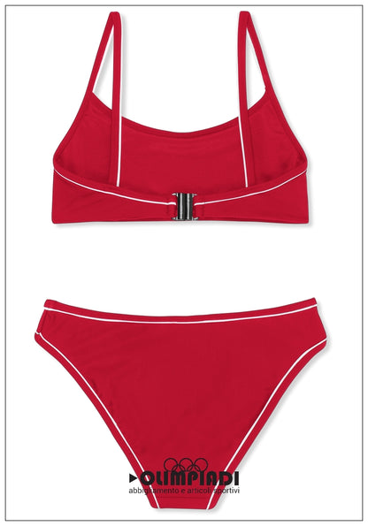 Bikini Ragazza Fila Pratello - FAT0851 Rosso | Contrasti Piping