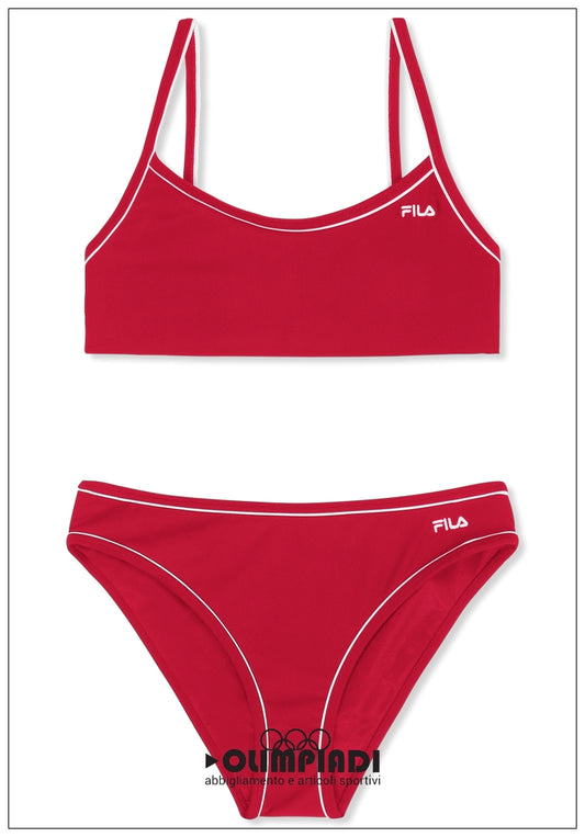 Bikini Ragazza Fila Pratello - FAT0851 Rosso | Contrasti Piping