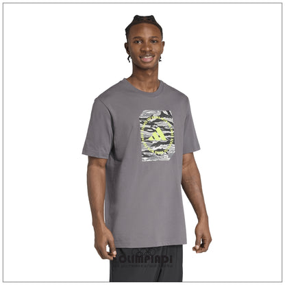 T-Shirt Ragazzo Adidas Camo Box - KB7317 Grigia | Stampa Camouflage