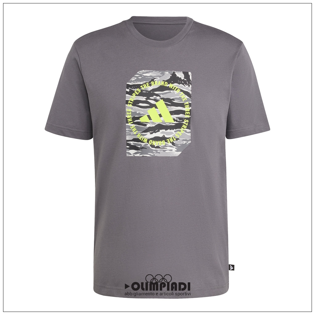 T-Shirt Ragazzo Adidas Camo Box - KB7317 Grigia | Stampa Camouflage