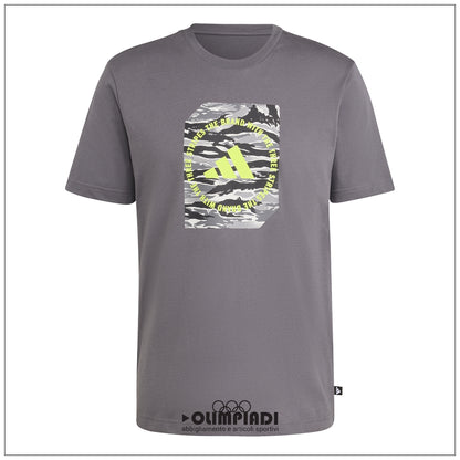 T-Shirt Ragazzo Adidas Camo Box - KB7317 Grigia | Stampa Camouflage