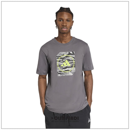 T-Shirt Ragazzo Adidas Camo Box - KB7317 Grigia | Stampa Camouflage