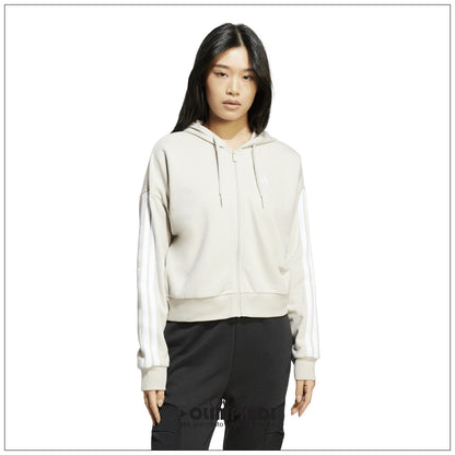 Felpa Donna Adidas Essentials 3-Stripes Full-Zip - JW1821 | French Terry