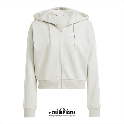 Felpa Donna Adidas Essentials 3-Stripes Full-Zip - JW1821 | French Terry