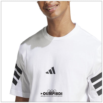 T-Shirt Uomo Adidas Future Icons 3-Stripes - JD4880 Bianco | Regular Fit