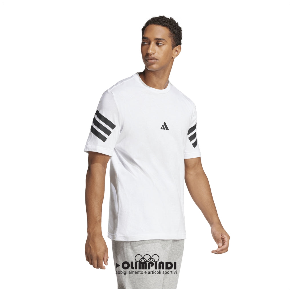 T-Shirt Uomo Adidas Future Icons 3-Stripes - JD4880 Bianco | Regular Fit
