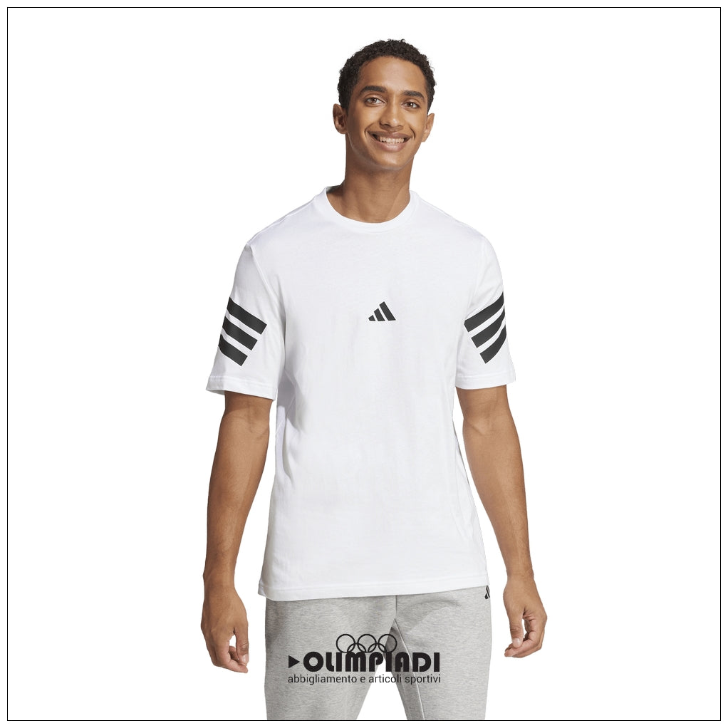T-Shirt Uomo Adidas Future Icons 3-Stripes - JD4880 Bianco | Regular Fit