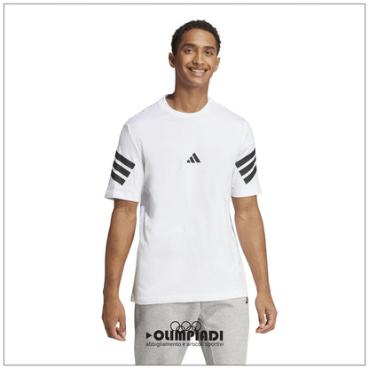 T-Shirt Uomo Adidas Future Icons 3-Stripes - JD4880 Bianco | Regular Fit