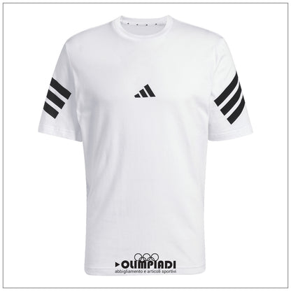 T-Shirt Uomo Adidas Future Icons 3-Stripes - JD4880 Bianco | Regular Fit