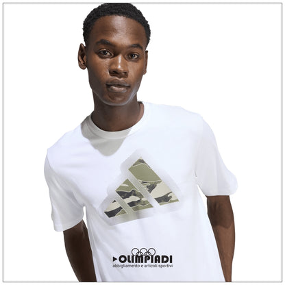 T-Shirt Uomo Adidas Camo Modern Logo - JZ7493 Bianco