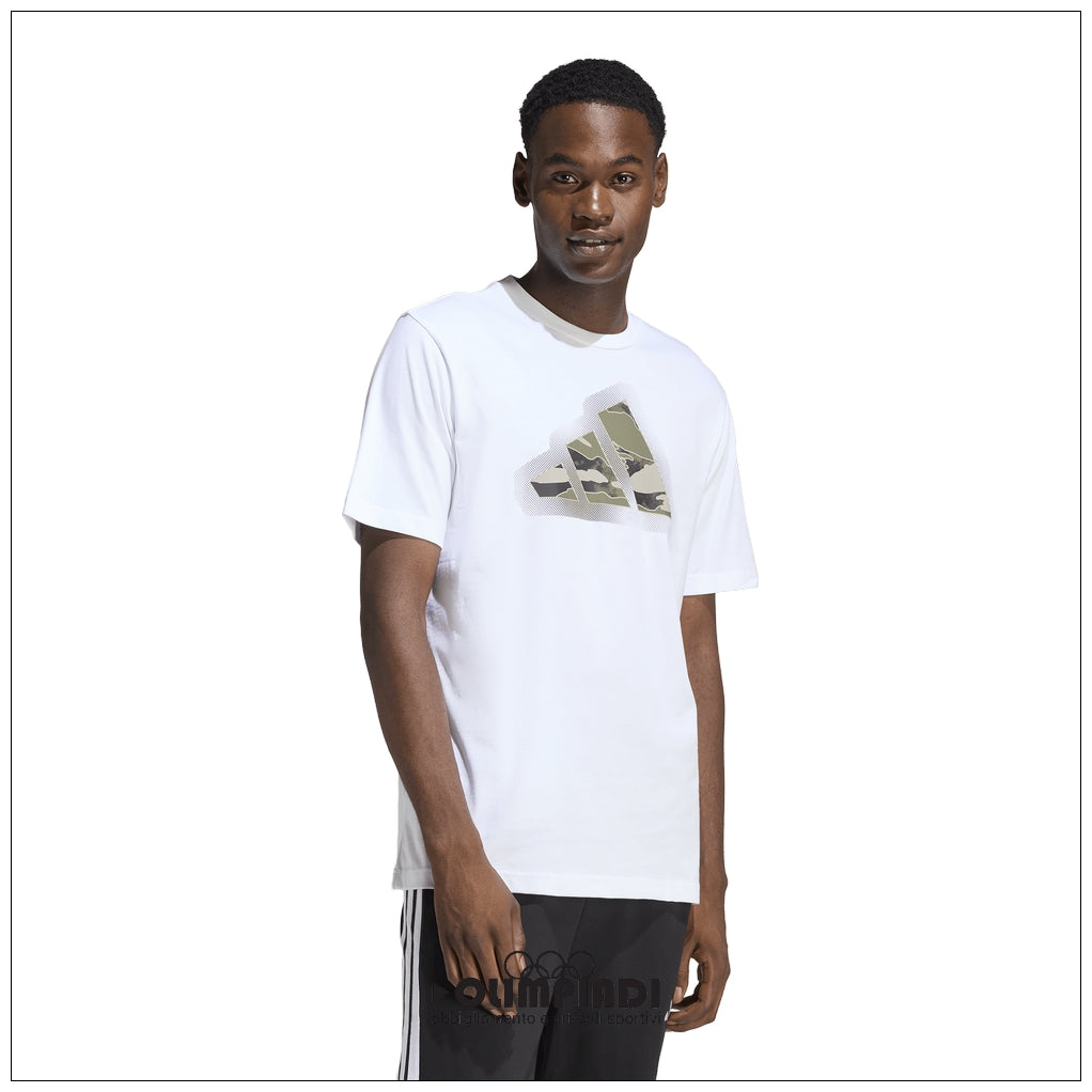 T-Shirt Uomo Adidas Camo Modern Logo - JZ7493 Bianco