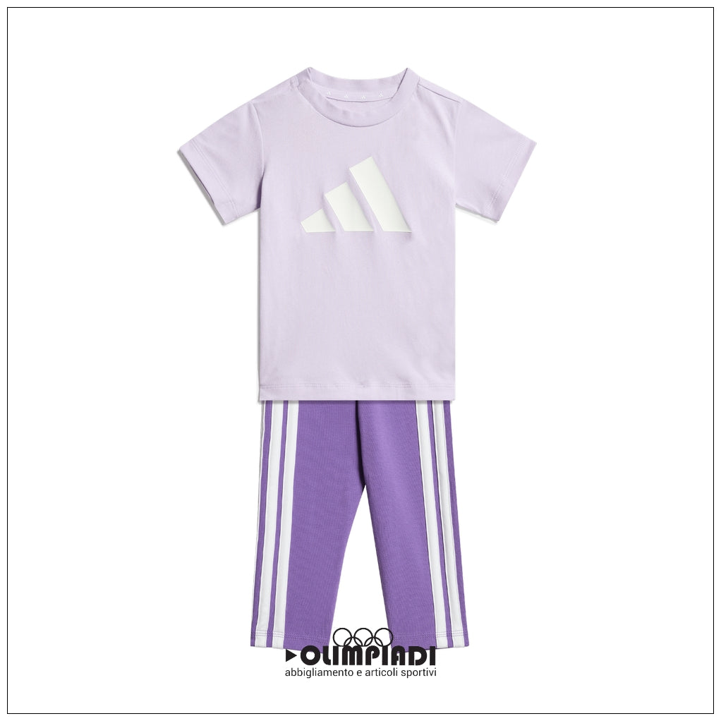 Completo Estivo Neonato Adidas 3-Stripes Set - JY8618 Lilla