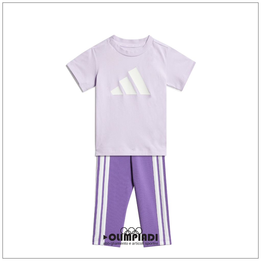 Completo Estivo Neonato Adidas 3-Stripes Set - JY8618 Lilla